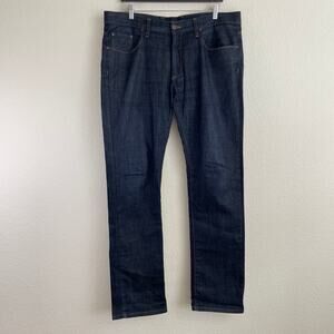 Mott & Bow Jeans Men's 36 x 34 (Act 40x33) Blue Dark Wash Slim Straight Hipster